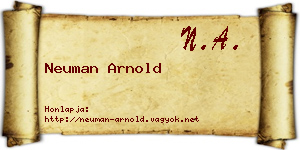 Neuman Arnold névjegykártya